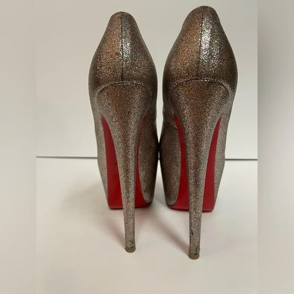 Christian Louboutin highness platform pumps heels multi glitter 35.5